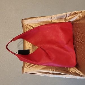 Massimo Castelli Red Genuine Leather Hobo